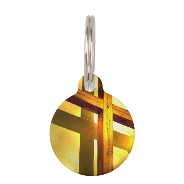 Golden Cross Pet Tag (Front)