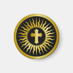 Golden Cross Sign Magnet