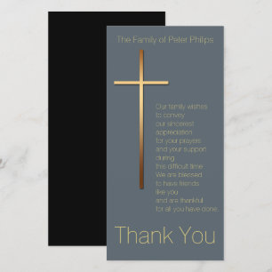 Golden Cross Sympathy Thank You Choose Colour 1