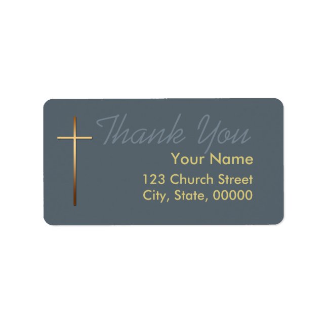 Golden Cross Thank You Label Choose Colour 1 (Front)