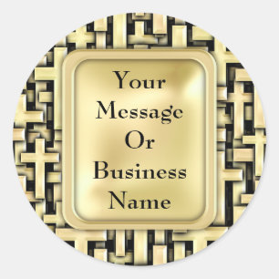 Golden Crosses Classic Round Sticker
