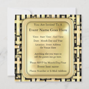 Golden Crosses Invitation