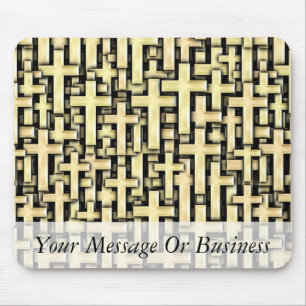 Golden Crosses Mouse Mat