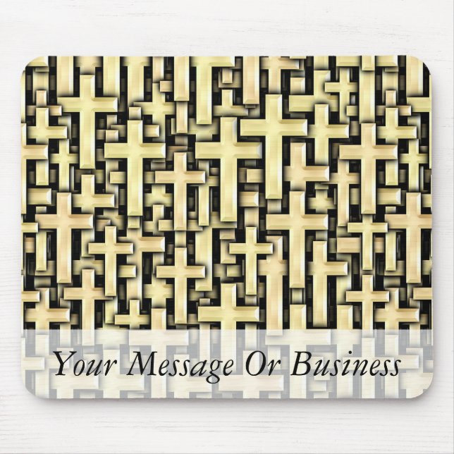 Golden Crosses Mouse Mat (Front)