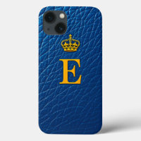 Golden Crown Above Stylish Letter E
