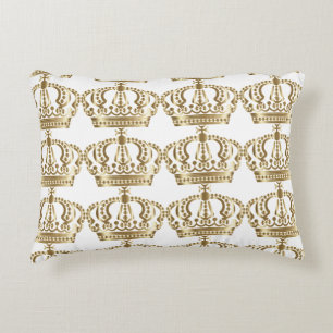 Golden Crown Accent Pillow