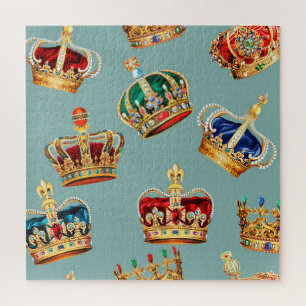 Golden Crown Baroque Fashion Texture Jigsaw Puzzle