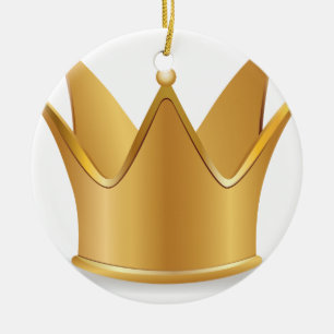 Golden crown ceramic tree decoration