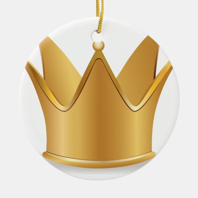 Golden crown ceramic tree decoration (Front)