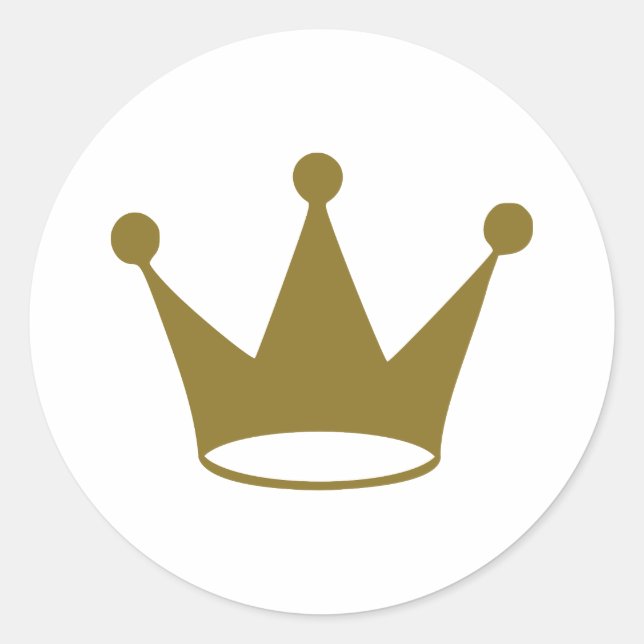 Golden crown classic round sticker (Front)