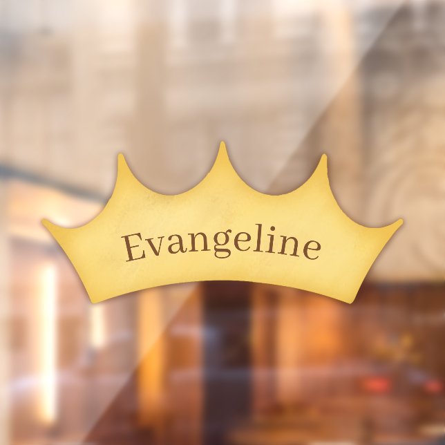 Golden Crown Fairytale Kids & Nursery Personalised Window Cling (Sheet 2)