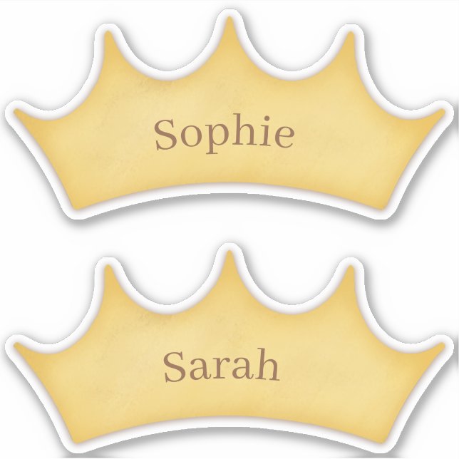 Golden Crown Fairytale Kids Rooms 2 Custom Name (Front)