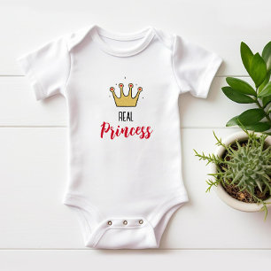 Golden crown for princess baby bodysuit