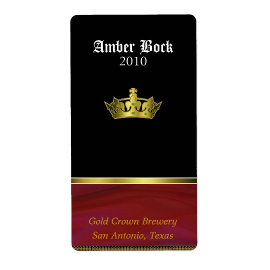 Golden Crown Home Made Beer Labels