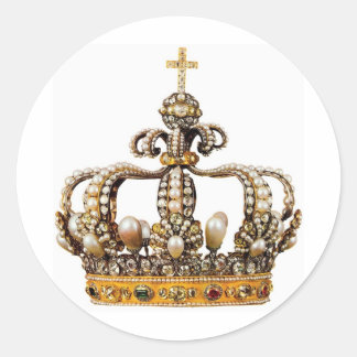 Golden Crown I Classic Round Sticker