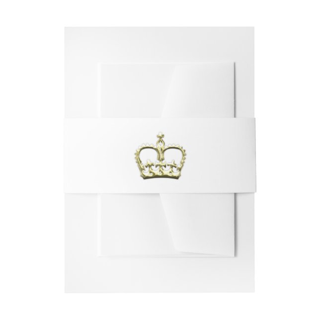 Golden Crown Invitation Belly Band (Front Example)