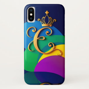 Golden Crown Letter C Royal Monogram Elegance ✨ iPhone X Case