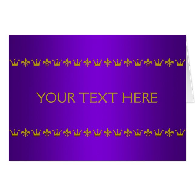Golden Crown & Lily Border + your text & backgr. (Front Horizontal)