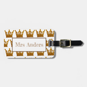 Golden Crown Luggage Tag w/ leather