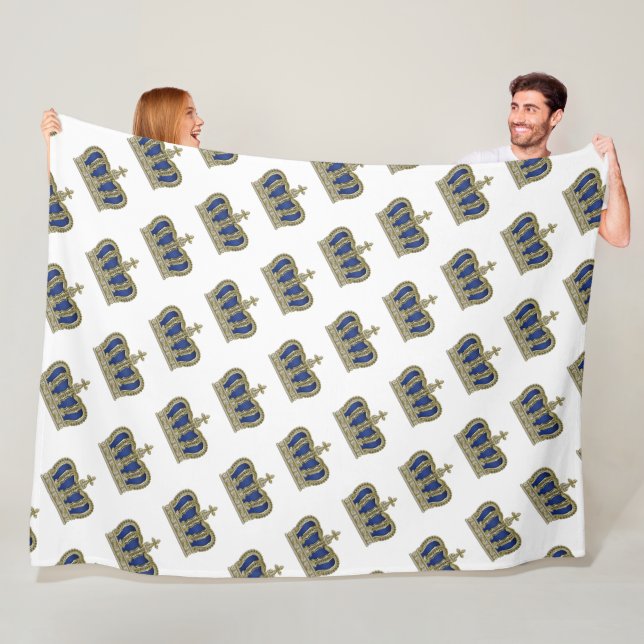Golden Crown - luxury royal 5 Fleece Blanket (In Situ)