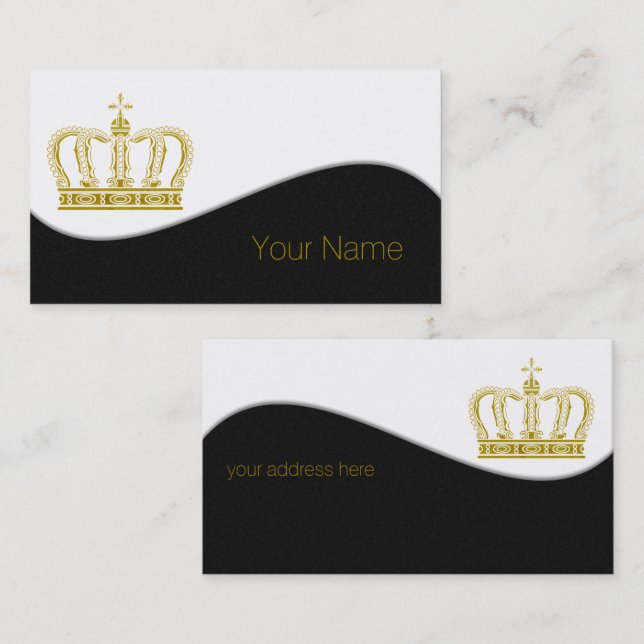 Golden Crown - luxury royal Business Card (Front/Back)