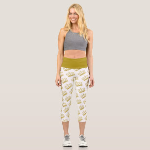 Golden Crown - luxury royal Capri Leggings
