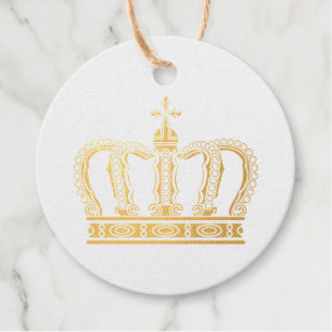 Golden Crown - luxury royal Favour Tags
