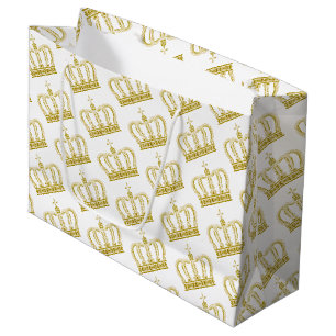 Golden Crown - luxury royal Large Gift Bag
