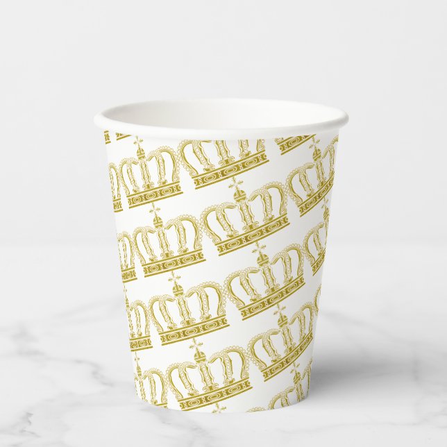 Golden Crown - luxury royal Paper Cups (Front)