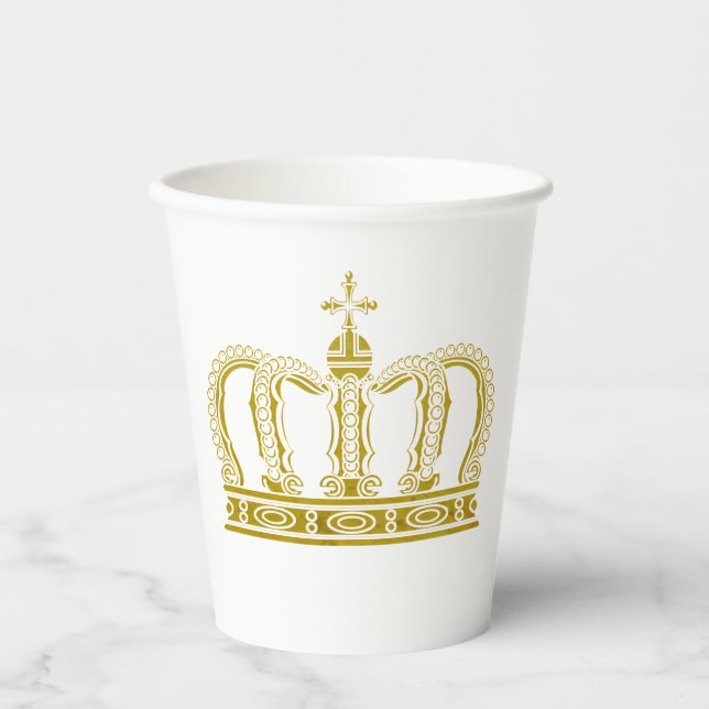 Golden Crown - luxury royal Paper Cups (Front)