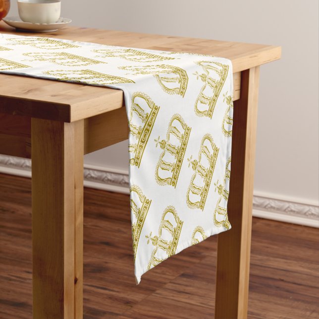 Golden Crown - luxury royal Short Table Runner (In Situ)