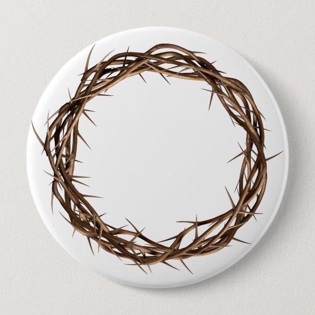 Golden Crown Of Thorns 10 Cm Round Badge (Front)