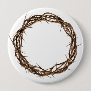 Golden Crown Of Thorns 10 Cm Round Badge