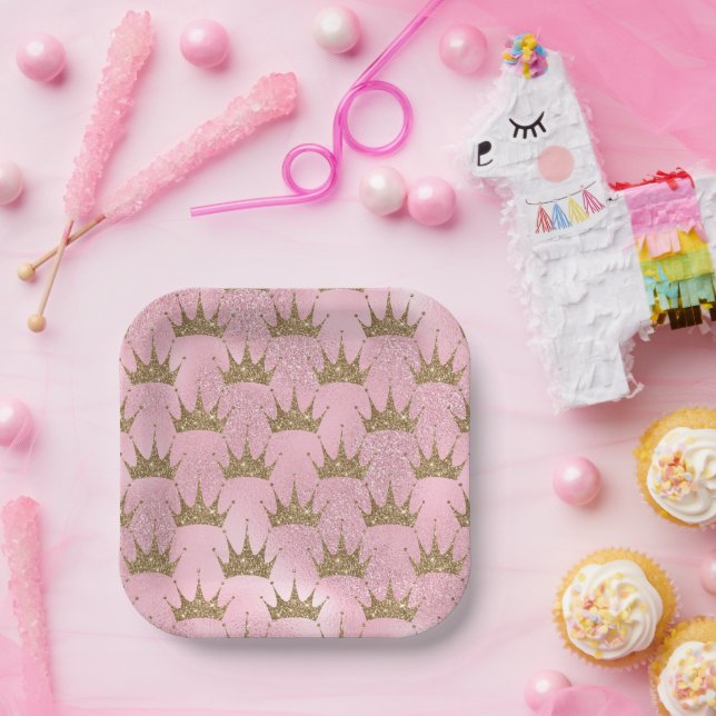 Golden Crown  Paper Plate (Party)