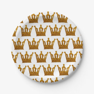 Golden Crown Paper Plates