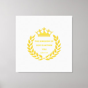 Golden Crown & The Kingdom of God Bible Verse Canvas Print