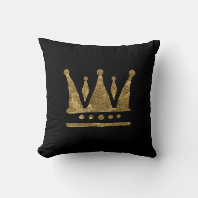 Golden Crown  Throw Cushion (Front)