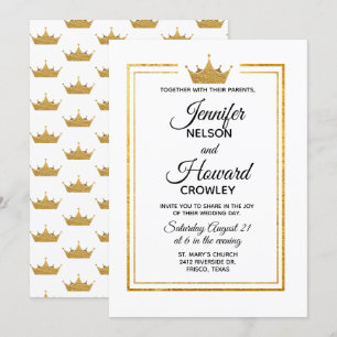 Golden Crown Wedding Invitation