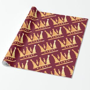 Golden Crown Wrapping Paper