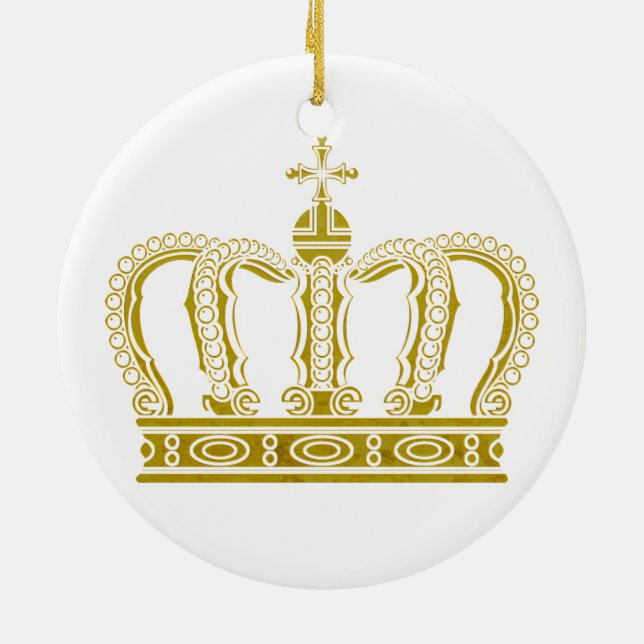 Golden Crown + your ideas Ceramic Tree Decoration (Back)