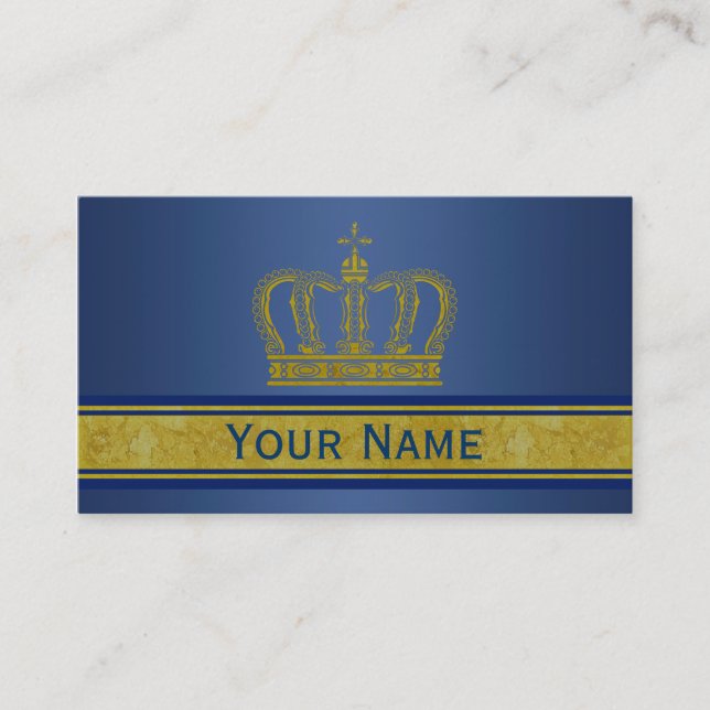 Golden Crown + your text & background Business Card (Front)