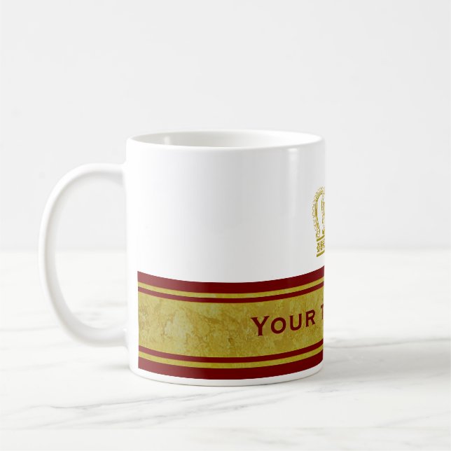 Golden Crown + your text & background Coffee Mug (Left)
