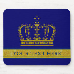 Golden Crown + your text & background Mouse Mat