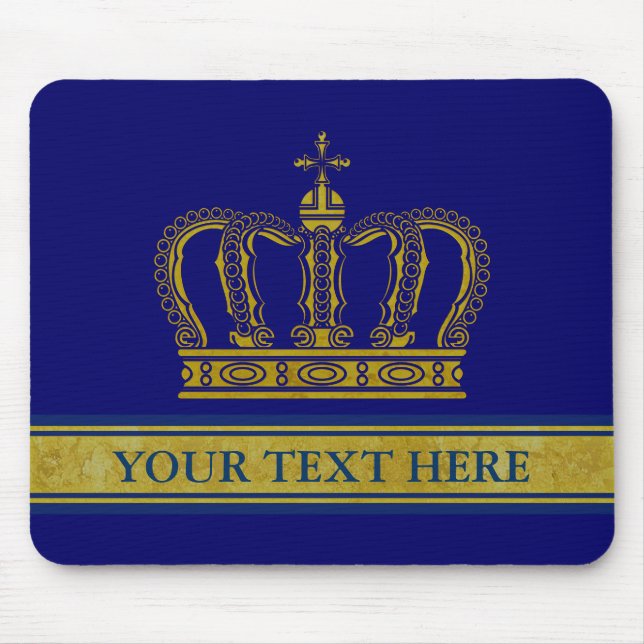 Golden Crown + your text & background Mouse Mat (Front)
