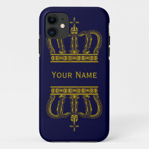 Golden Crown + your text iPhone 11 Case