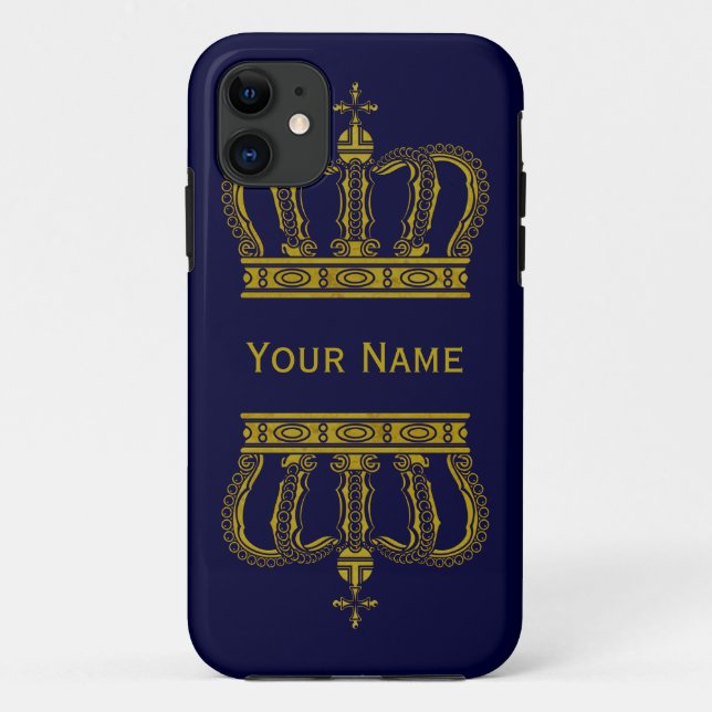 Golden Crown + your text Case-Mate iPhone Case (Back)