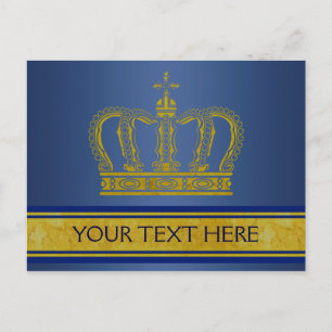 Golden Crown + your text & image Postcard