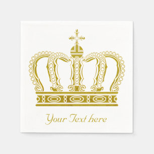 Golden Crown + your text Napkin