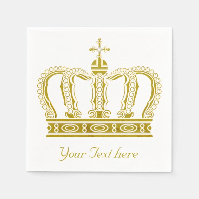 Golden Crown + your text Napkin (Front)