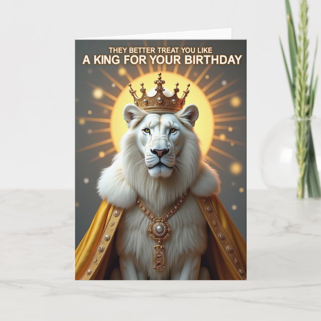 Golden Crowned Birthday Card (Front)